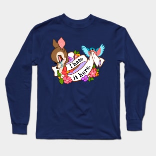 I Hate it Here ~ Deer with Flowers Long Sleeve T-Shirt